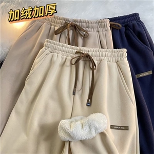 男秋季新款港风加绒加厚休闲裤K2514P38图片