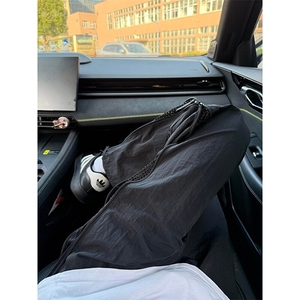 侧拉链网眼透气休闲裤子男夏季潮牌薄款冰丝速干宽松篮球运动长裤图片