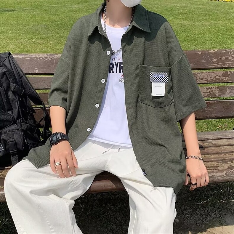 夏季短袖衬衫华夫格衬衫C3001P30,男装衬衫,星座1116-2