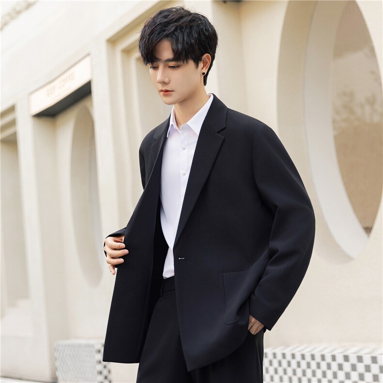 高级感痞帅西服套装男士春秋宽松垂感休闲西装男外套X85816-p215,男装西服,电商A355（原A415）