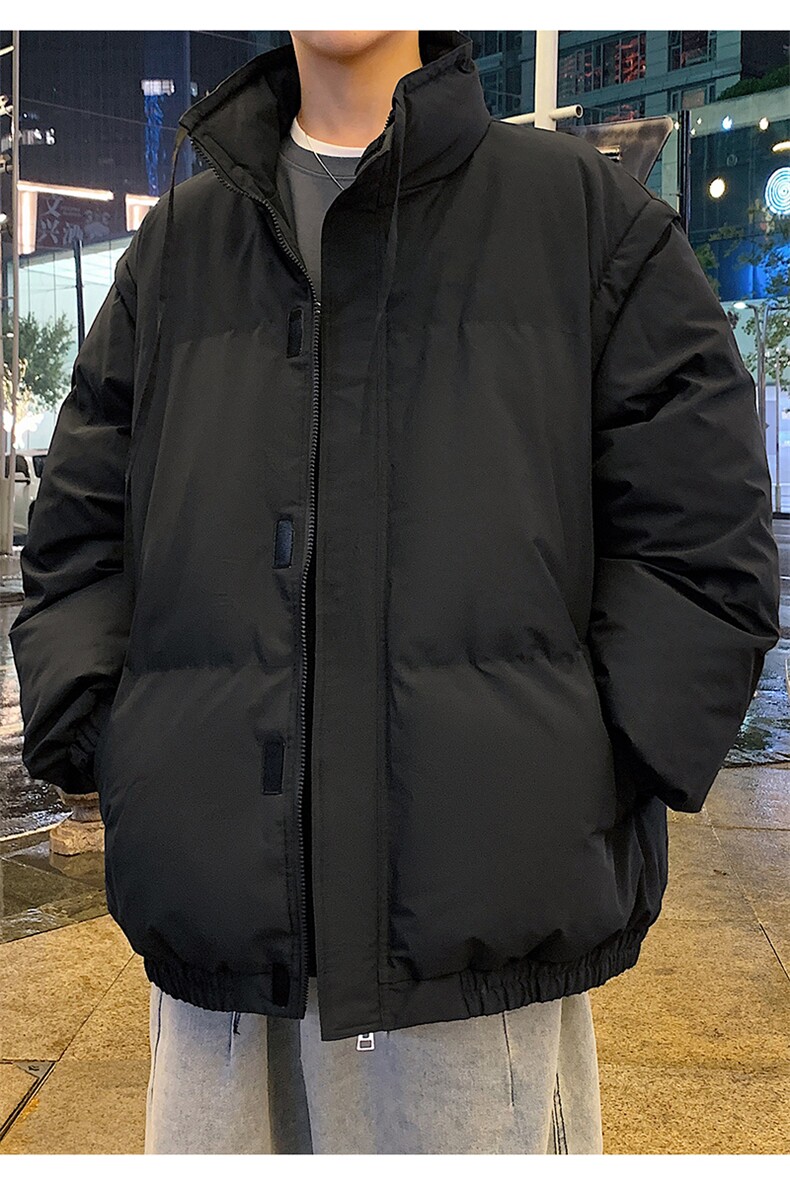 港风潮牌新款可拆卸袖子立领棉服潮流保暖棉衣M087-P105控159,男装棉衣,星座717