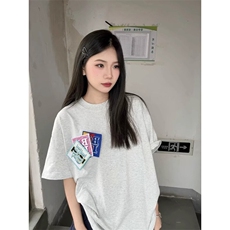 万针全刺绣工艺抖音得物高品质260克重磅纯棉双纱美式高街短袖T恤，男装T恤，电商A486