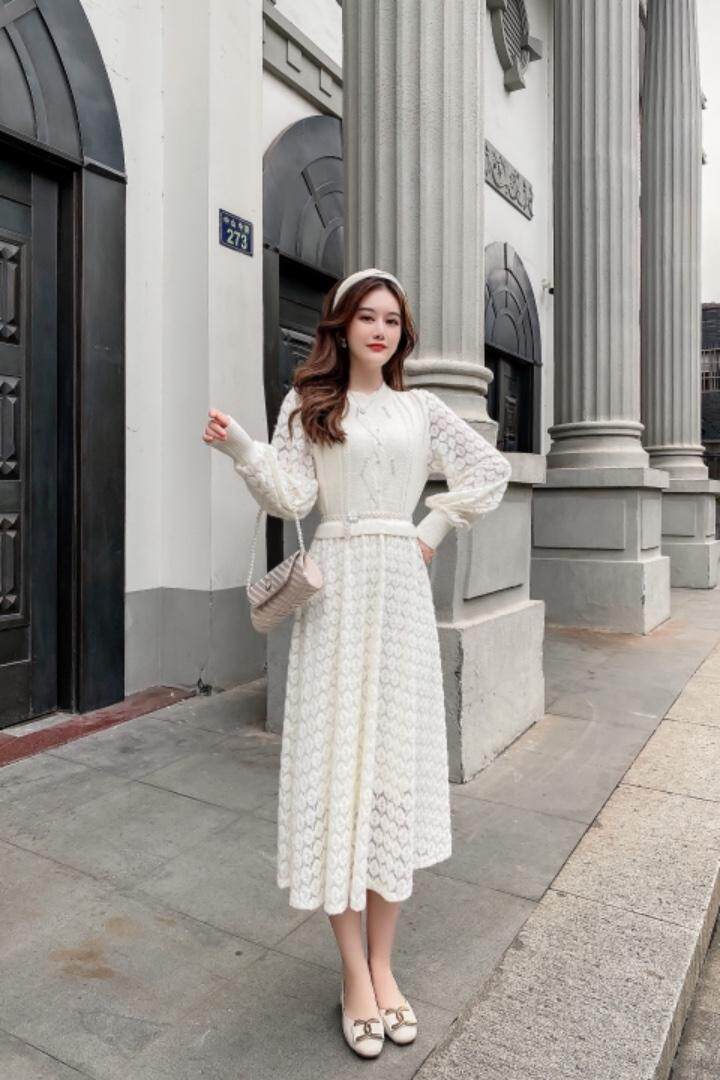 现货、磨毛珍珠连衣裙，女装连衣裙，艾丹迪蔓