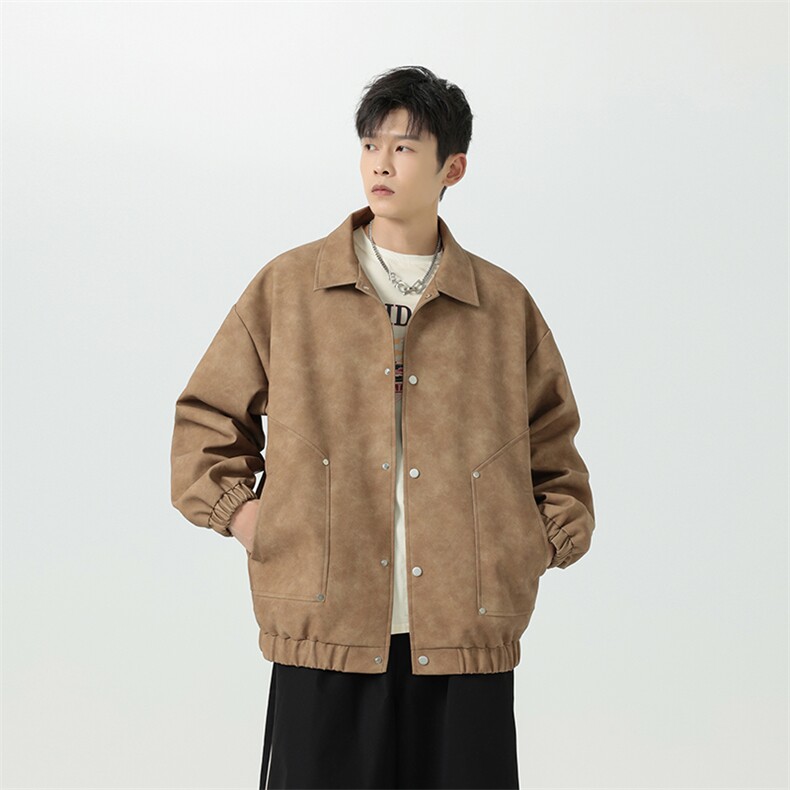 脏脏皮衣外套男装秋季工装夹克潮牌机车服复古PU皮上衣JK8806P70,男装皮衣,星座311B-1