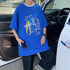 1图案已注册港风日系中性情侣大码M-5XL风短袖DT7735P28控45，男装T恤，星座226-2