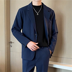 2024秋冬新款男士轻熟风休闲西服男单西潮牌港风韩版潮流毛呢外套，男装西服，星座505-2（原电商A260-1)