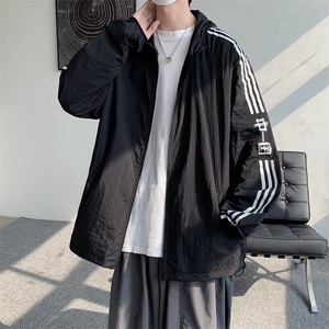 情侣防晒衣夹克男女拼接外套上衣学生班服F02-P55图片