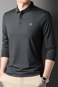 D66123钱塘2020-2中年男士休闲简约秋季长袖包薄款T恤数据好P70图片