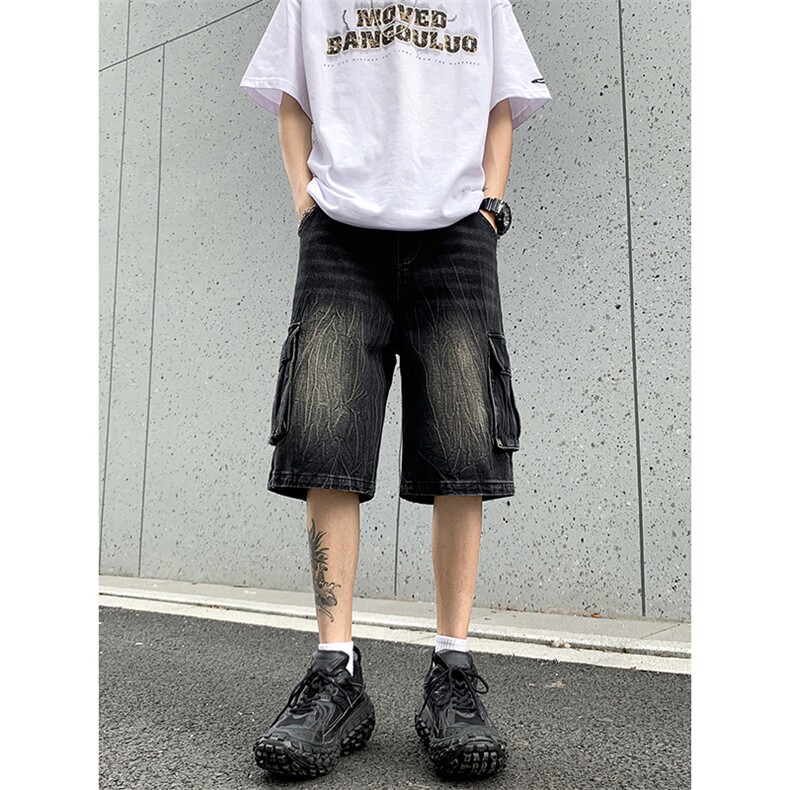 B221 美式ins高街小众夏季重工艺工装牛仔短裤 LK24177-P60 控78图片