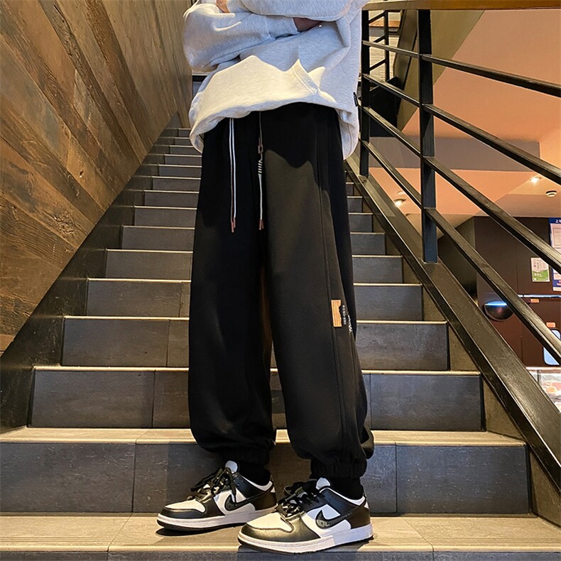 加绒加厚休闲运动卫裤男美式针织束脚裤715-6-BX10特P45（控68）,男装休闲裤,星座715-6
