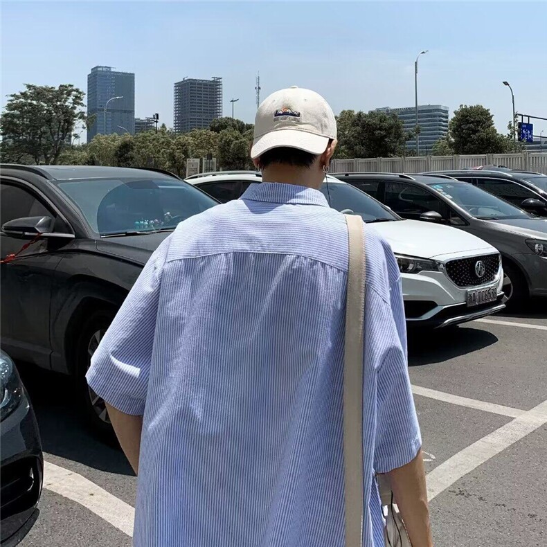 2025夏季薄款休闲短袖衬衫衬衣CC822,男装T恤,星座1108