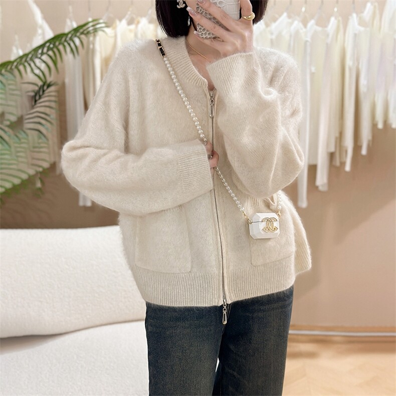 长袖针织开衫女宽松百搭纯色羊绒休闲外套上衣,女装羊绒衫,仟禧羊绒