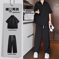 网图现货衬衫短袖男款夏季套装衬衣百搭潮流时尚流行新款RZ01-P58，男装T恤，星座1005-4