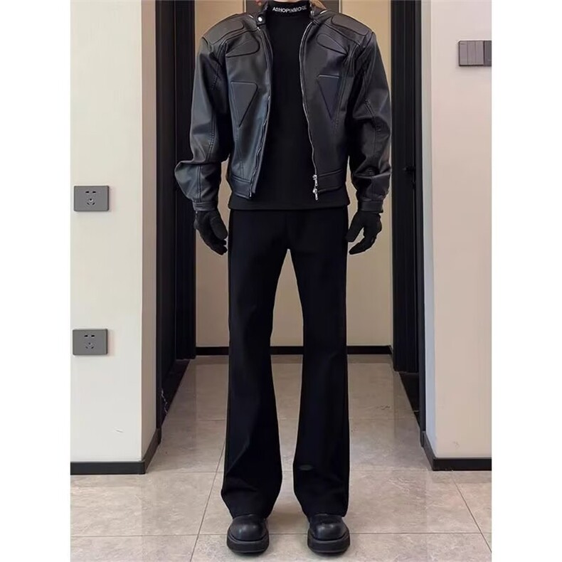 美式cleanfit弯刀西裤男女裤子垂坠感直筒显瘦微喇裤，男装西裤，星座506A