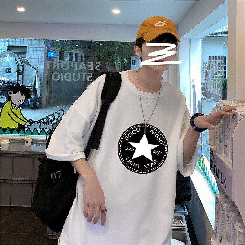Q11008-P30 春夏季七分袖t恤男大码五分袖男短袖中袖图片