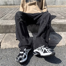 潮流原宿潮青春流行新款ins男长裤简约宽松直筒牛仔裤GX42P48，男装牛仔裤，星座1116-2