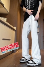 春季加长版裤子男高个子185cm110牛仔裤微喇直筒休闲长裤KZ002P55，男装牛仔裤，电商B312