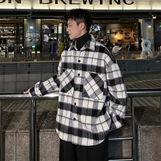 秋冬经典格子休闲男大百搭夹克男A071-L24-P75，男装夹克，电商A071