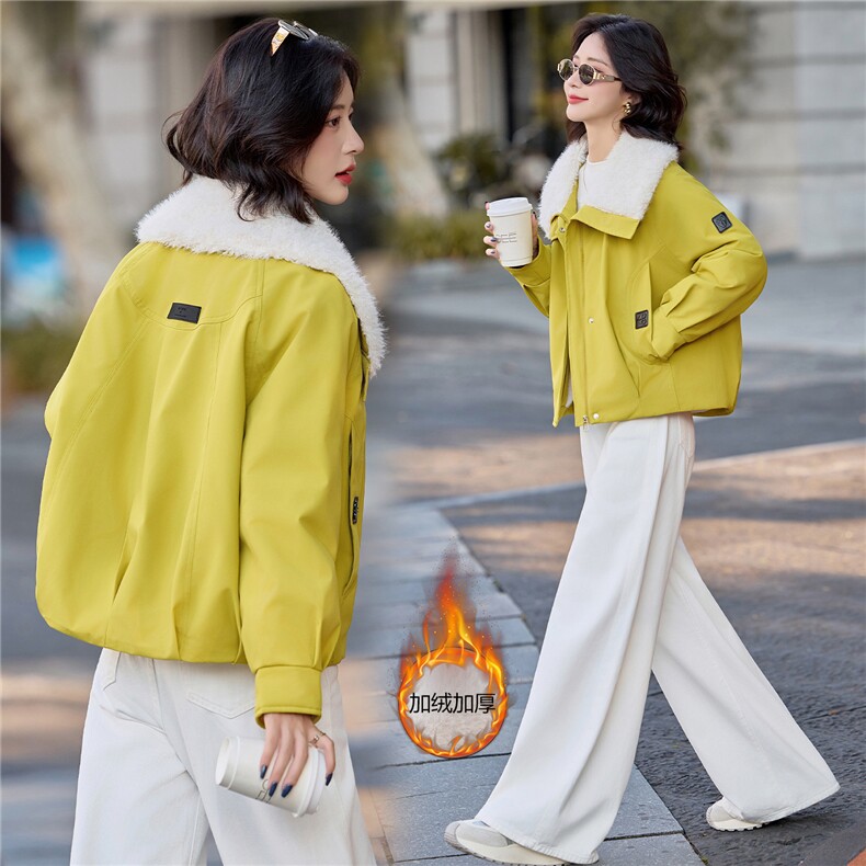 2025冬装新款休闲加绒棉衣外套,女装棉衣/棉服,依路服饰