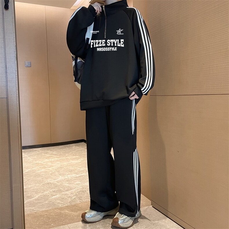 现货港风两件套2026春季新款女男士休闲简约卫衣卫裤运动裤TZ596,男装休闲裤,星座1816-3（原1210-3）