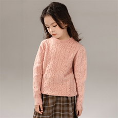 秋季新款纯色针织套头上衣休闲百搭，童装儿童羊毛衫，奥澜羊绒