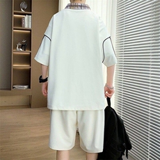 TZ25356-P60夏季休闲T恤短裤男两件套青少年学生运动短袖套装，男装牛仔裤，电商D310B