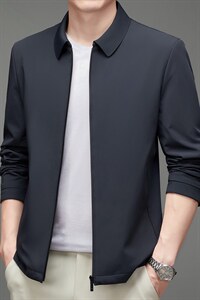 D-J7081男士2023年春季新款加棉翻领外套修身休闲夹克上衣P216,男装夹克,电商B360