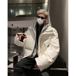 405A  美式高街个性连帽设计假两件pu皮棉服   MY24920-P158控188图片