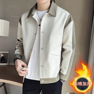 店主风~秋冬新款拼色设计夹克外套男 K351/P95图片