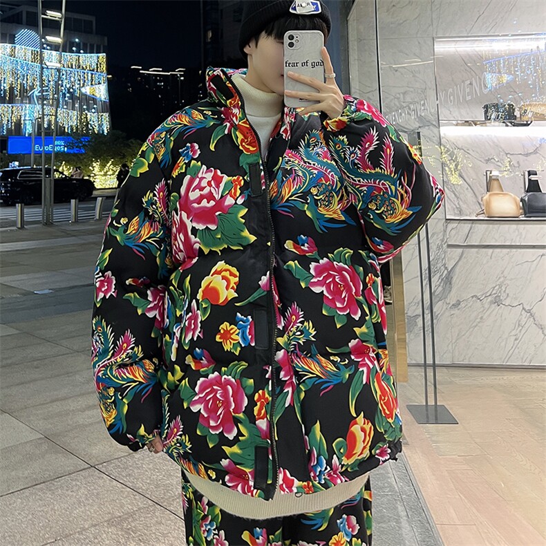 Y99男女休闲花衣服外套冬季保暖防寒面包衣服风大码汉服土潮,男装棉衣,星座115A(原星座507）