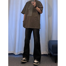 美式hiphop牛仔裤修身直筒微喇叭裤68，男装牛仔裤，星座310A-4