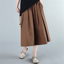 2021年夏季新款潮韩版休闲气质松紧腰阔腿裤子洋气减龄九分裤，女装休闲裤，简韵佳