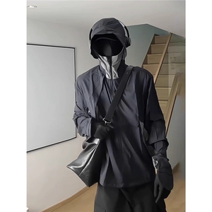upf50+宋甲撞色防晒服男夏季轻薄防紫外线外套连帽冰丝骑行防晒衣图片