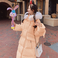 独特超好看中长款羽绒服女冬2024年新款东大门奶糯女生公主风外套，女装羽绒服，2C085