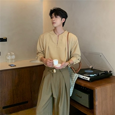 【现货】秋冬V领套头衬衫cleanfit长袖衬衣CS08018特P50，男装衬衫，星座1004（原星座815-3）