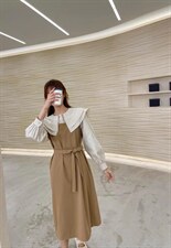 韩式双层娃娃领假两件连衣裙，女装连衣裙，Balance Studio(2F)