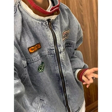 【大货已出】美式复古撞色拼接牛仔夹克开衫外套JK8945特P80，男装工装外套，星座908-1