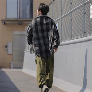 春秋外套cityboy加厚格子长袖衬衫宽松衬衣男DX183P6088图片