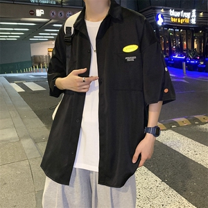 短袖衬衫夏季男宽松半袖dk制服上衣男装薄款港风的外套CS060-P30图片