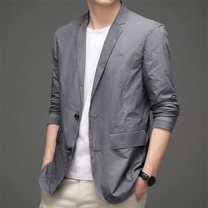 BW5168钱塘2020-2夏季薄款男士长袖西服外套时尚修身防晒衣P145,夏日之恋防晒衣搭配图片
