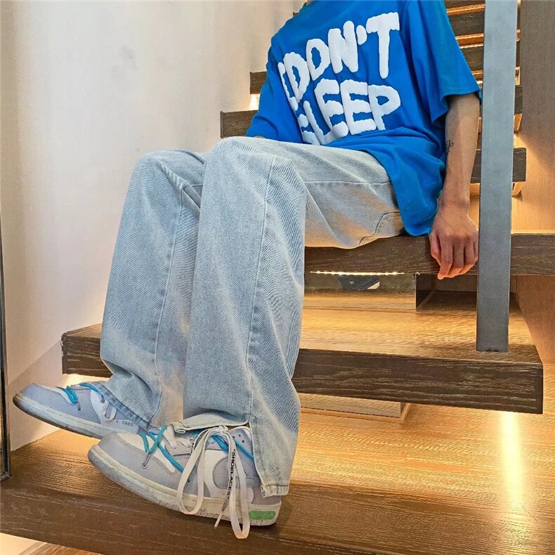潮流春季牛仔裤男牛仔长裤开叉牛仔裤M531P38图片