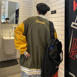 男秋季外套街头棒球服夹克外套双层J227P40图片