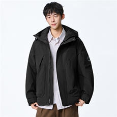 2025新款连帽秋冬工装棉服夹克外套男保暖休闲宽松上衣外套，男装棉衣，电商D215