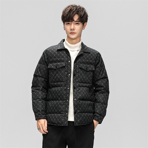 2025年港风韩版修身潮时尚青年短款羽绒服夹克外套H328-P130图片