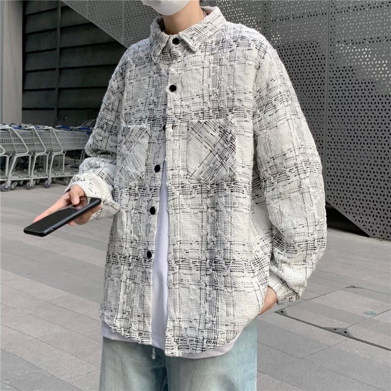 慵懒潮流冬季原宿长袖简约潮衬衫百搭文艺宽松型男新款W5387-P52图片