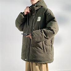 冬季青少年灯芯绒连帽棉衣潮牌羊羔毛加绒加厚棉服外套5305-P85，男装棉衣，电商B306