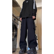 美式工装裤子男秋季新款宽松直筒多口袋阔腿裤休闲裤D507/P60，男装工装外套，星座206（原A221）