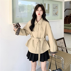 现货：秋装新款高级感拼接显瘦风衣外套2C135-8903P155K238，女装风衣，2C135