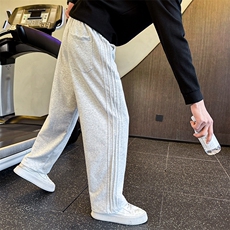 K660-P58控88秋冬男加绒卫裤设计感立体条纹裤子痞帅长裤新款宽松，男装休闲裤，星座102A（原电商D309-1）
