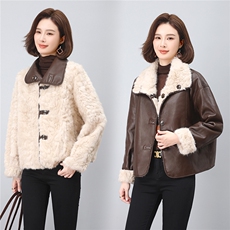 25年新款两面穿皮毛一体外套女，女装大码女装，奕阳依阁